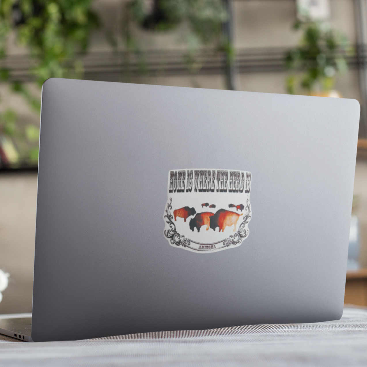 Home is Where the Herd is Vinyl Sticker/Decal (Customize with your own state)