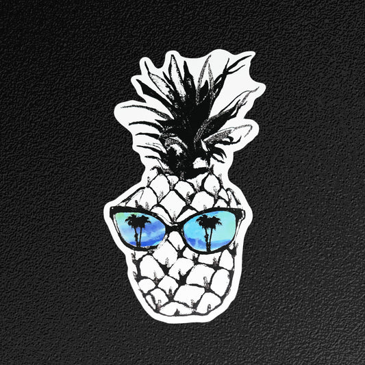 Hot Pineapple in Blue Vinyl Sticker/Decal