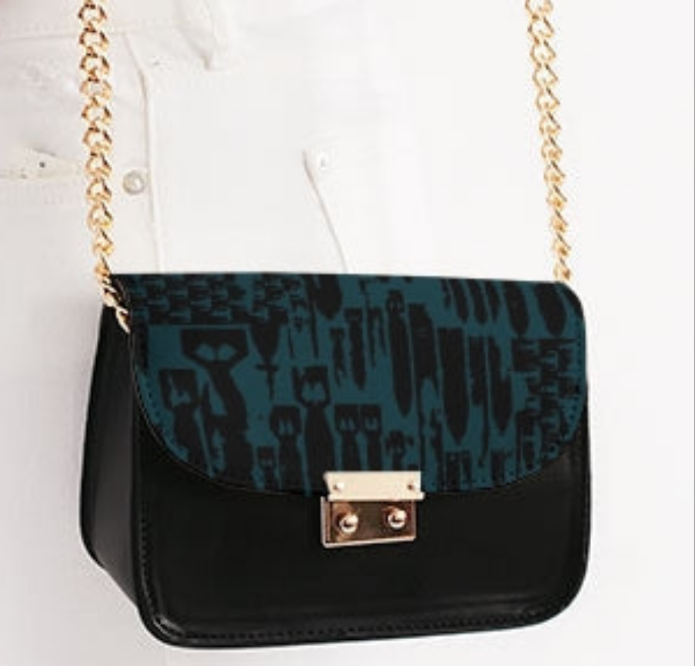 Petite Shoulder Bag - "EOD Bomb Flag" (Black on Teal)