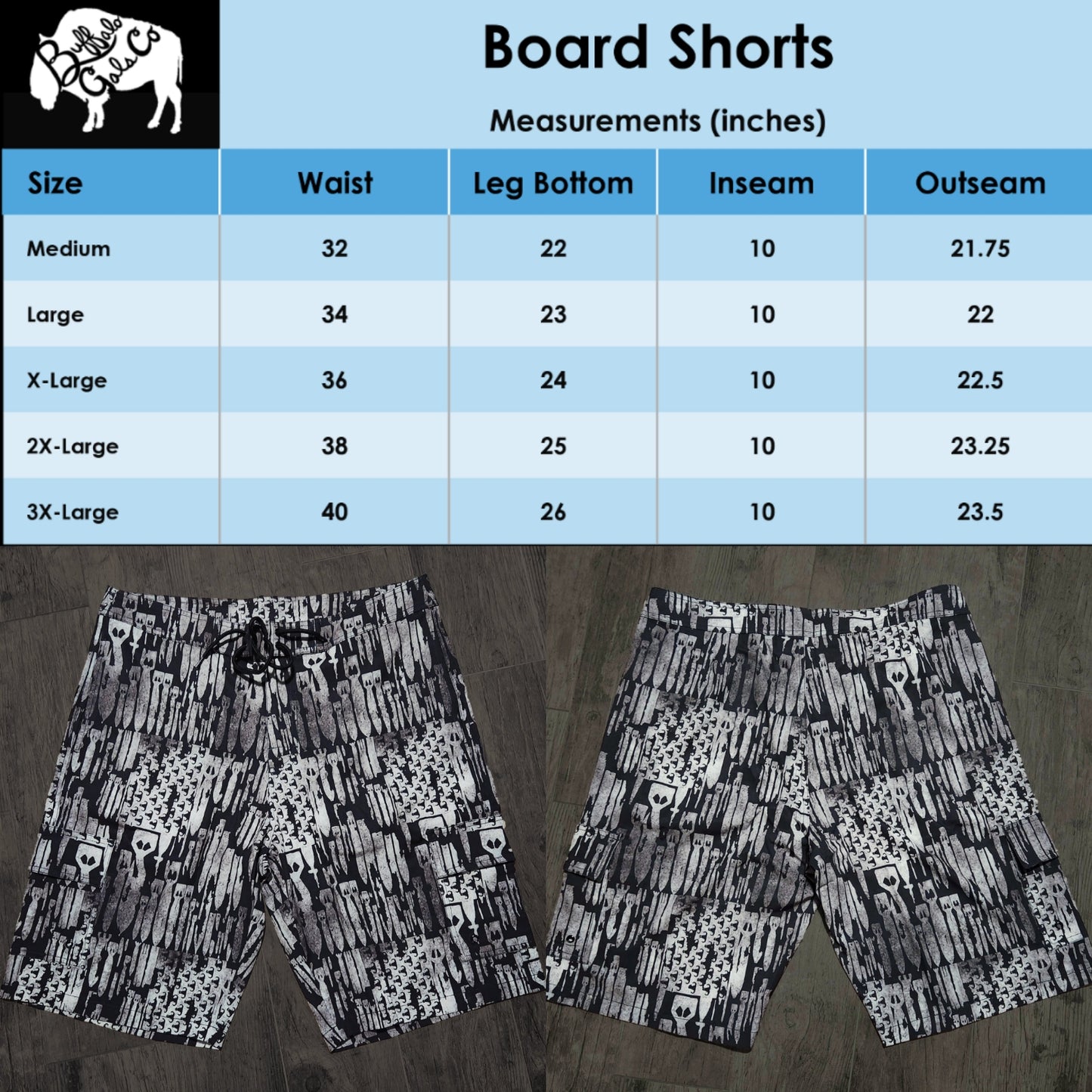 Men's Board Shorts - "EOD Bomb Flag" (Grey on Black)