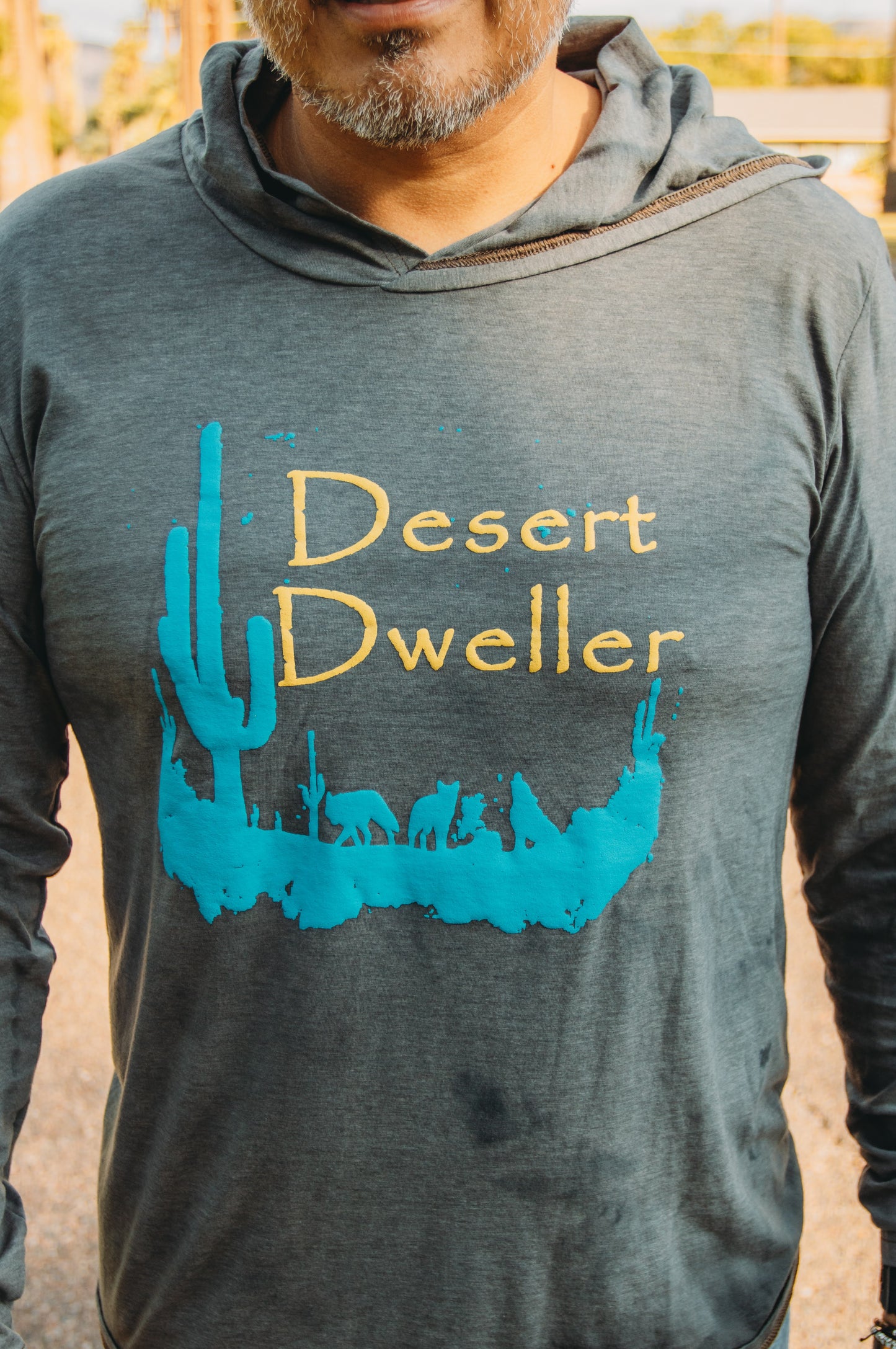 Desert Dweller Tie Dye Hooded Long Sleeve Shirt