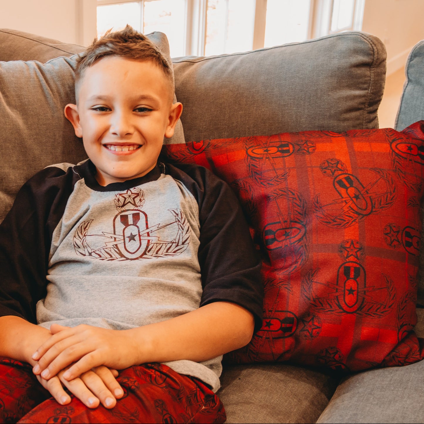 Throw Pillow Sham - "EOD Plaid" (Red)