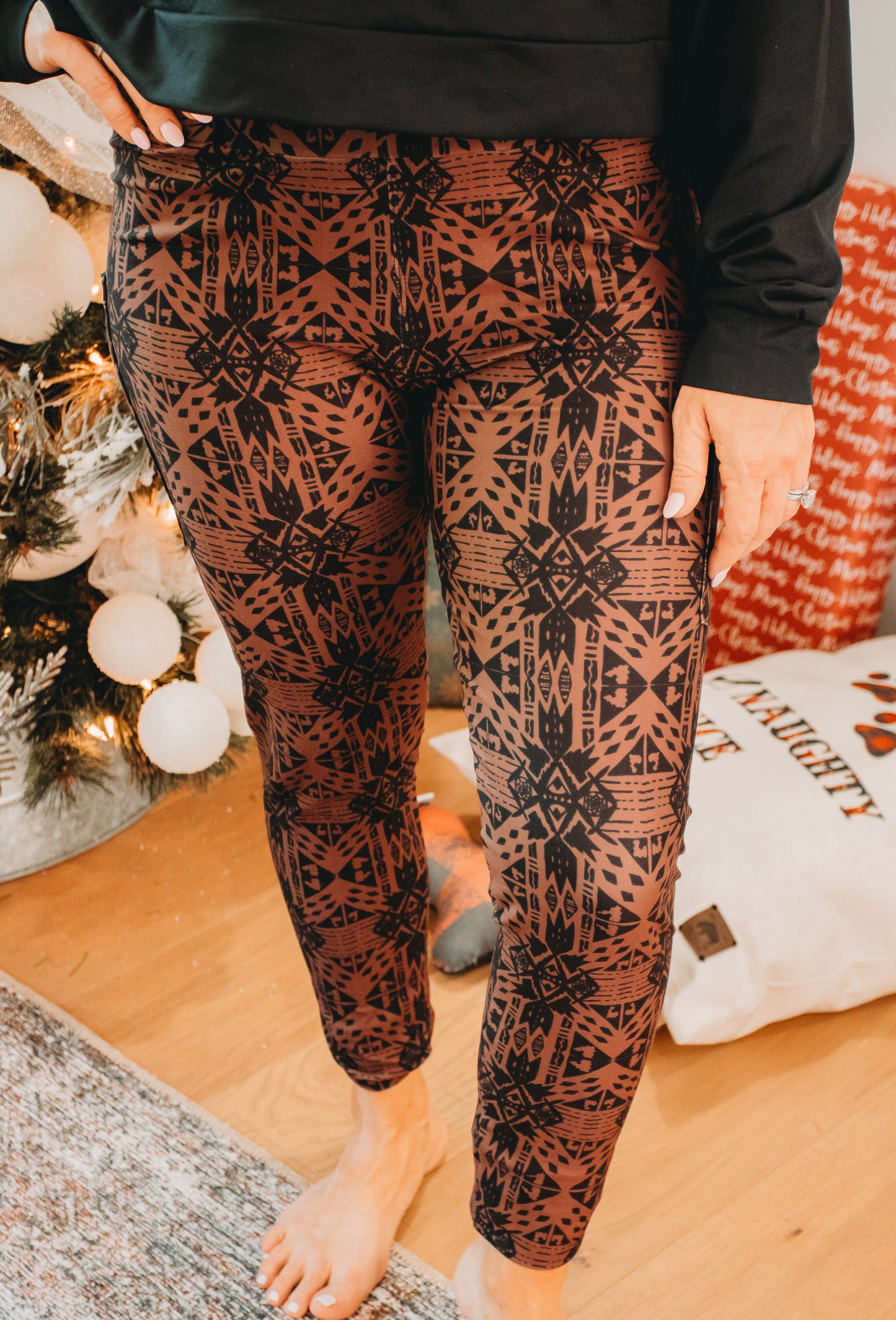 Aztec Clay Leggings with Pockets