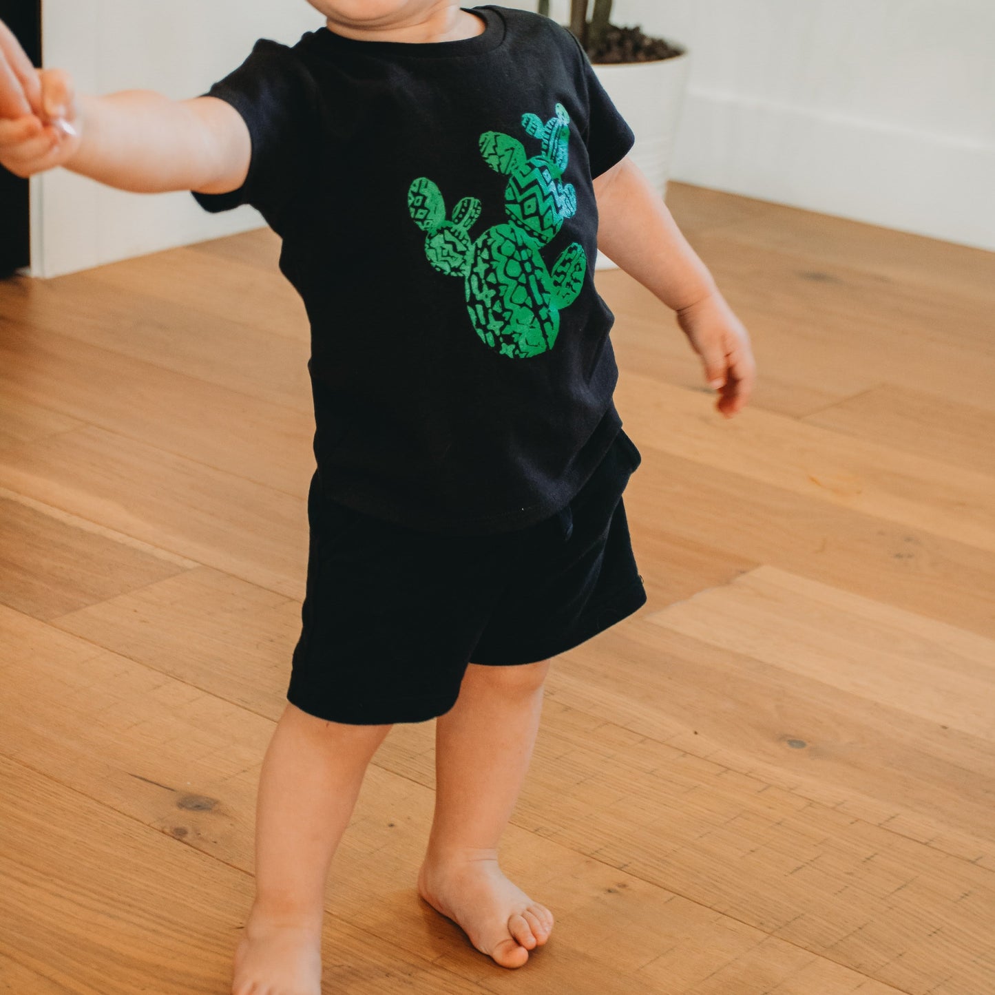 Aztec Prickly Pear On Black Toddler T-Shirt