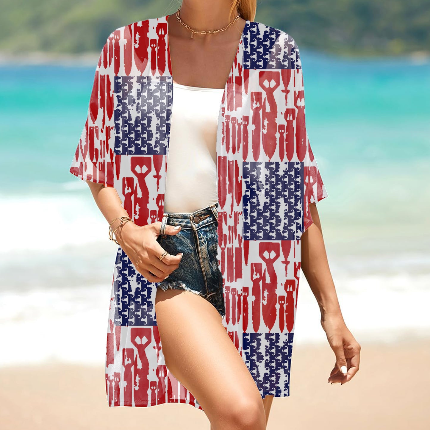 Women's Kimono - "EOD Bomb Flag"