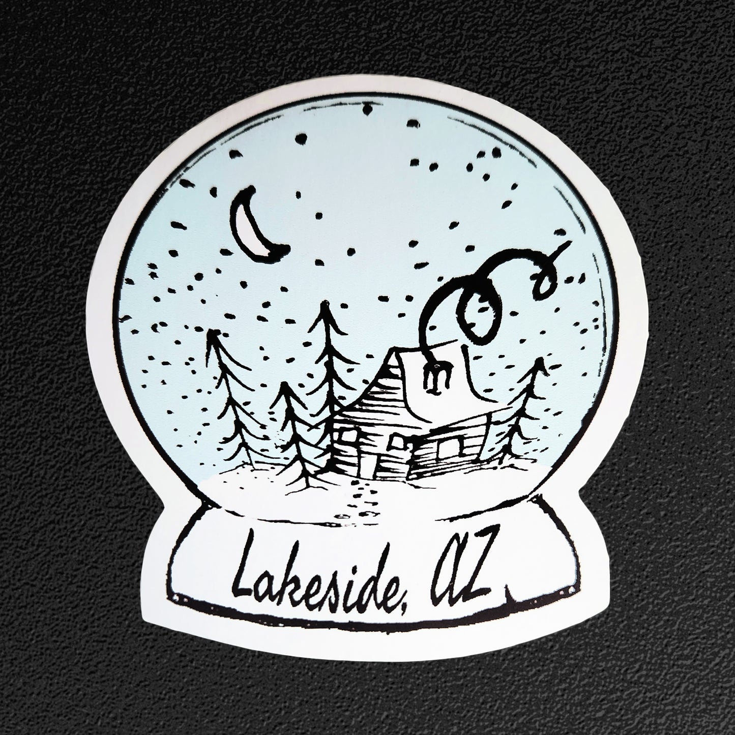Lakeside, AZ Cabin Snow Globe Vinyl Sticker/Decal