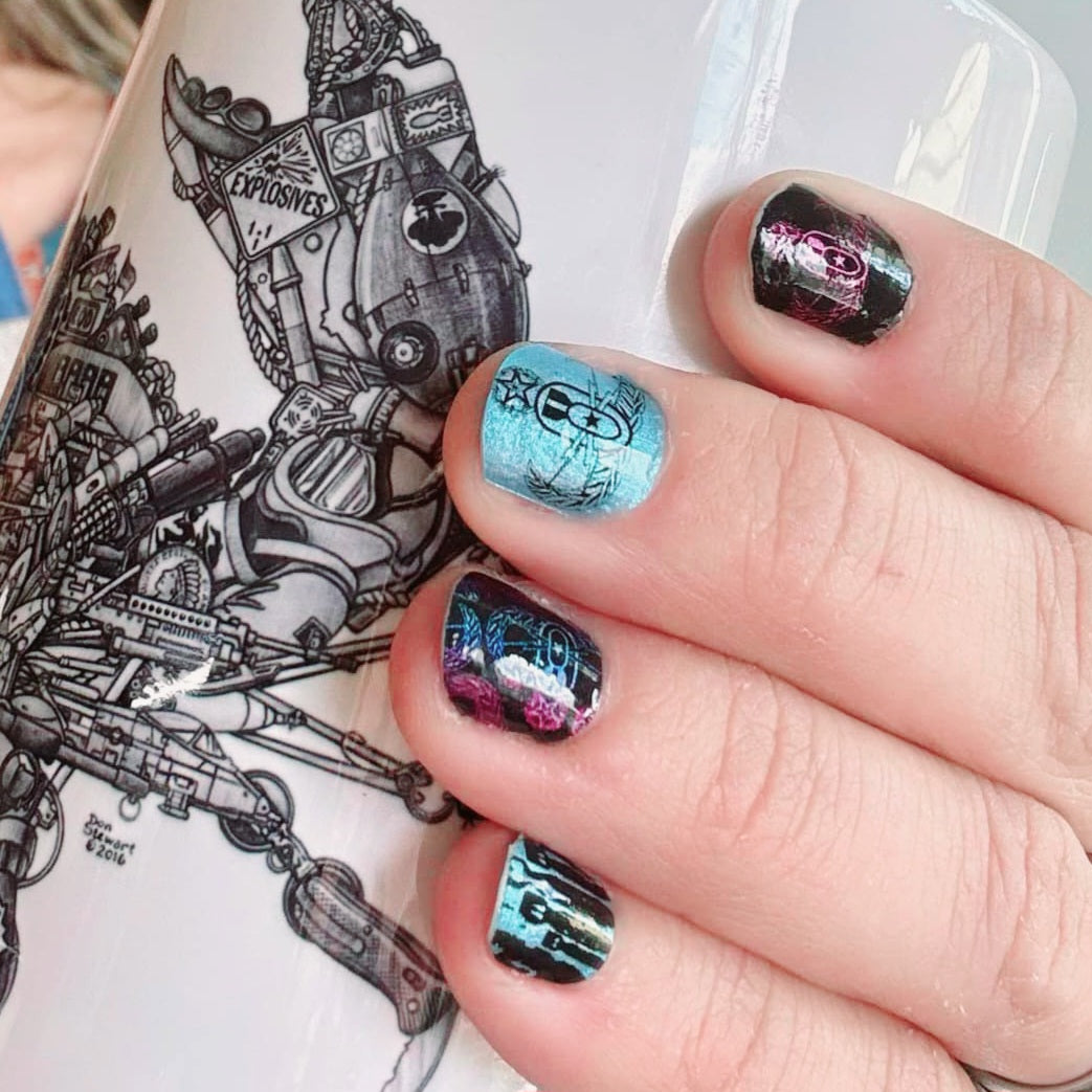 "EOD BOMBre" Nail Art Strips (Purples & Blues)