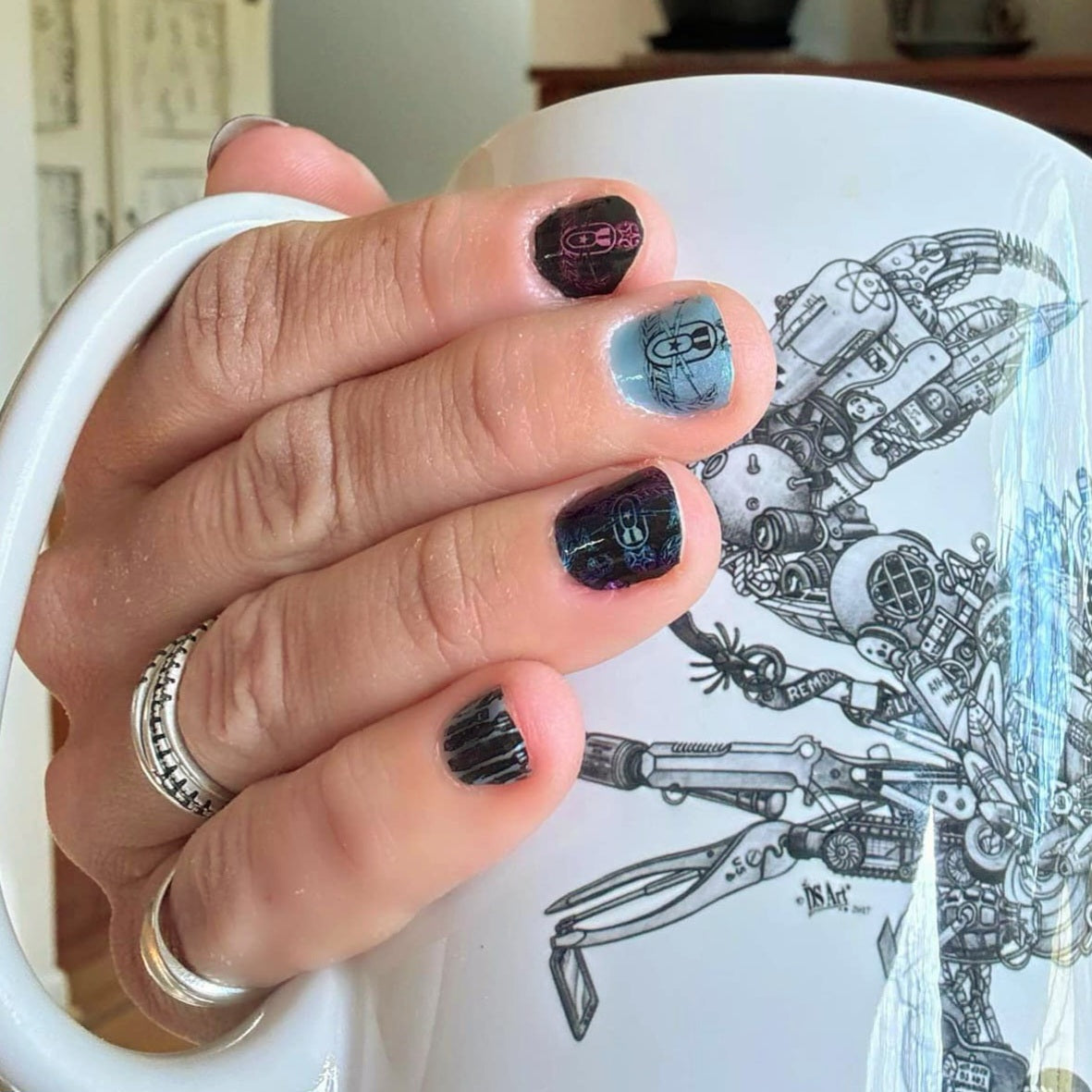 "EOD BOMBre" Nail Art Strips (Purples & Blues)