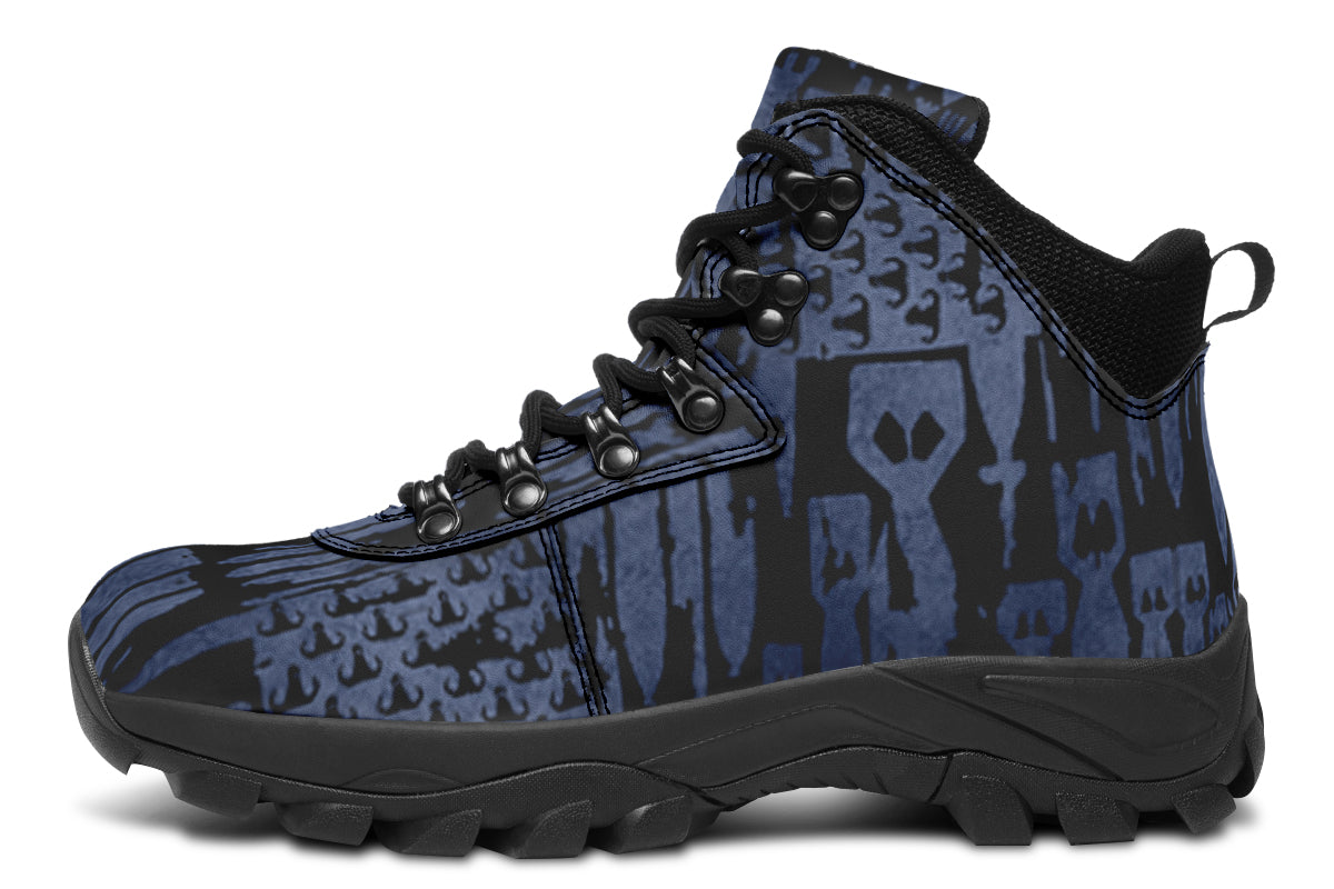 Outdoor Boots - "EOD Bomb Flag" (Blue on Black)
