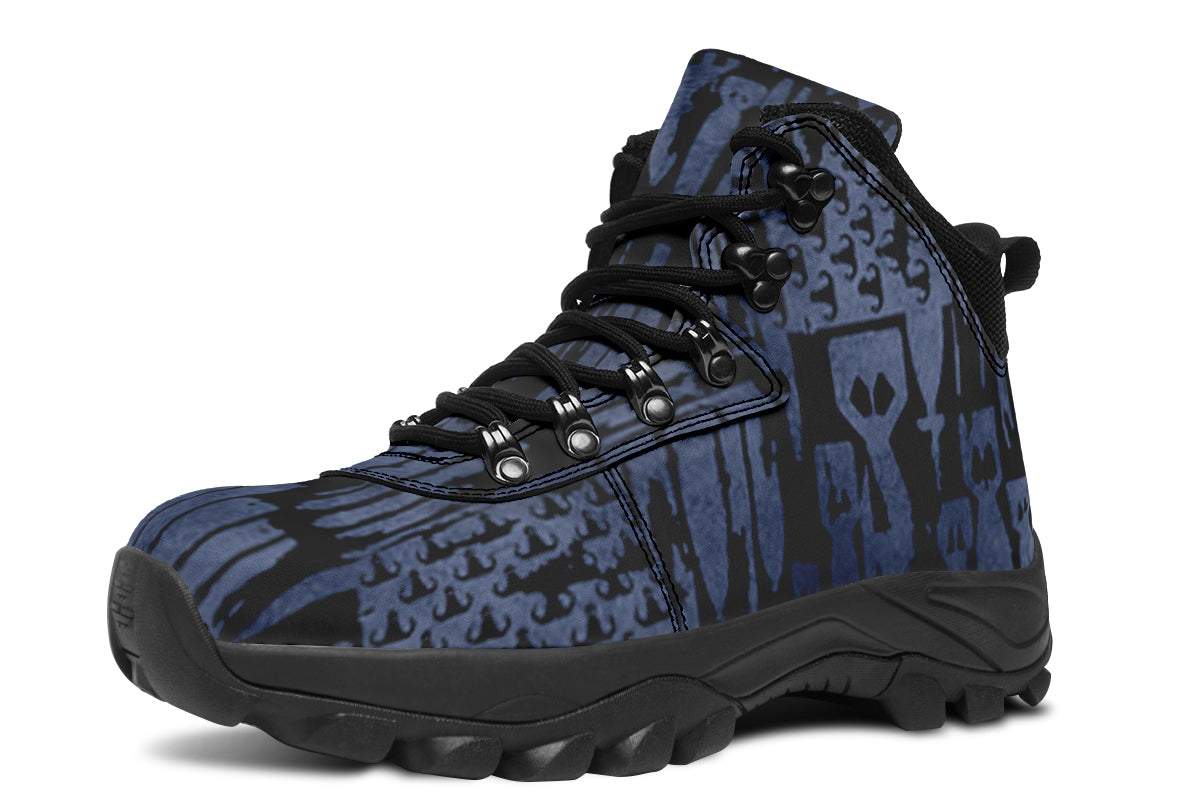 Outdoor Boots - "EOD Bomb Flag" (Blue on Black)