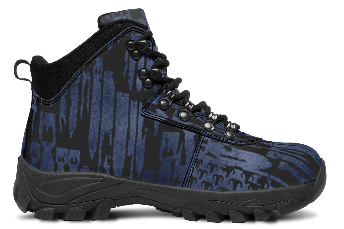 Outdoor Boots - "EOD Bomb Flag" (Blue on Black)