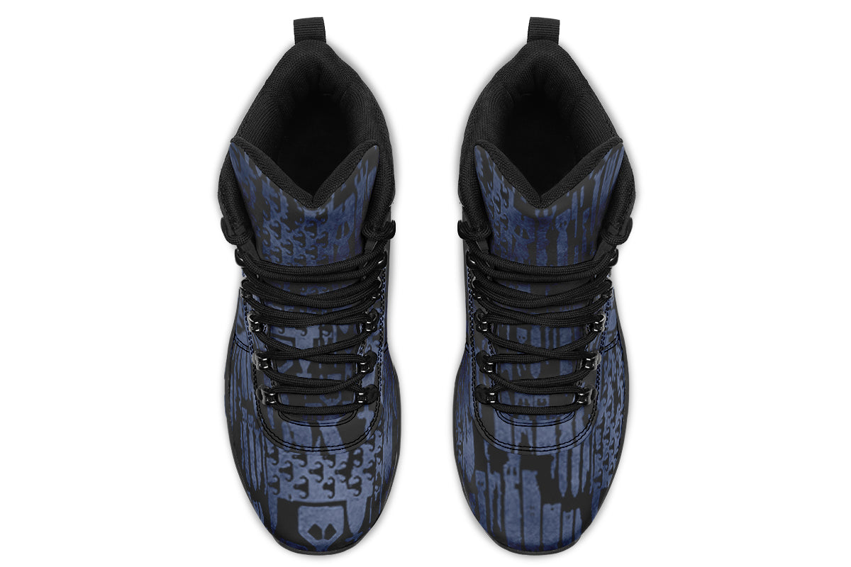 Outdoor Boots - "EOD Bomb Flag" (Blue on Black)