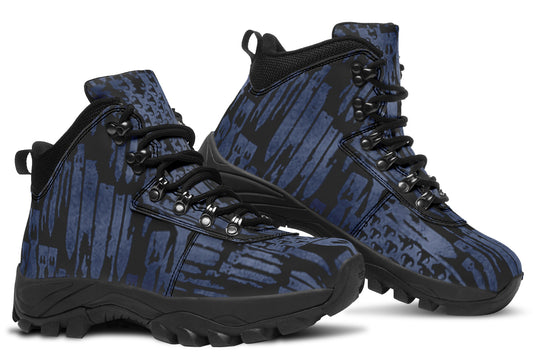 Outdoor Boots - "EOD Bomb Flag" (Blue on Black)