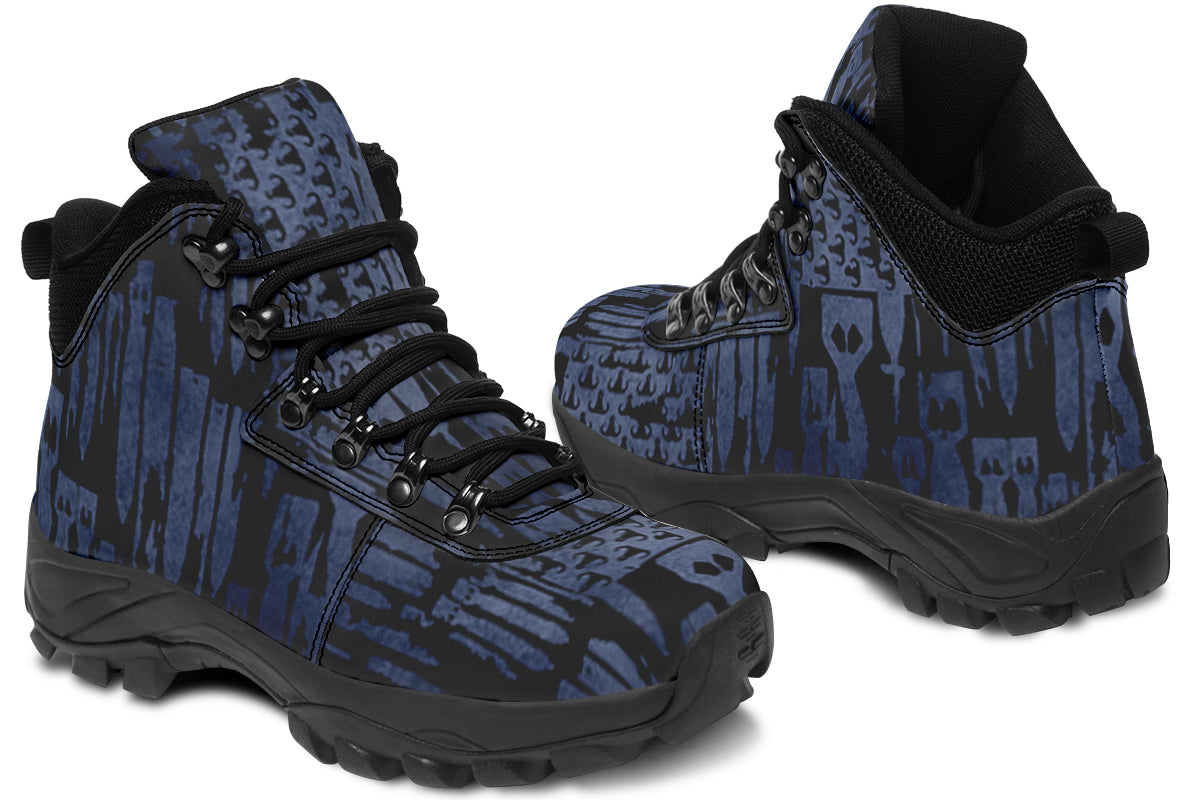 Outdoor Boots - "EOD Bomb Flag" (Blue on Black)