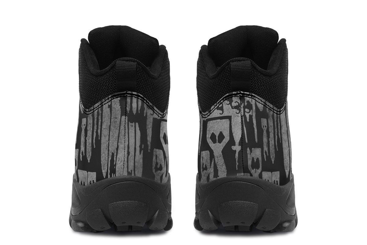 Outdoor Boots - "EOD Bomb Flag" (Grey on Black)