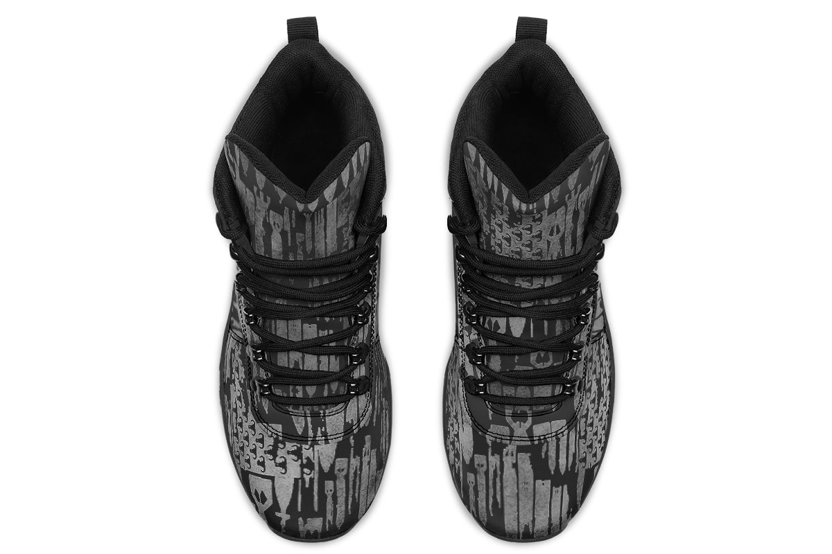 Outdoor Boots - "EOD Bomb Flag" (Grey on Black)