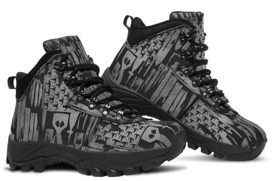 Outdoor Boots - "EOD Bomb Flag" (Grey on Black)