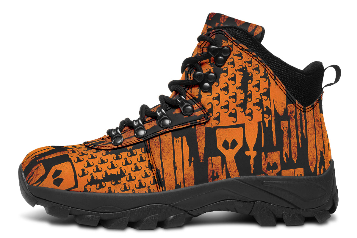 Outdoor Boots - "EOD Bomb Flag" (Orange on Black)