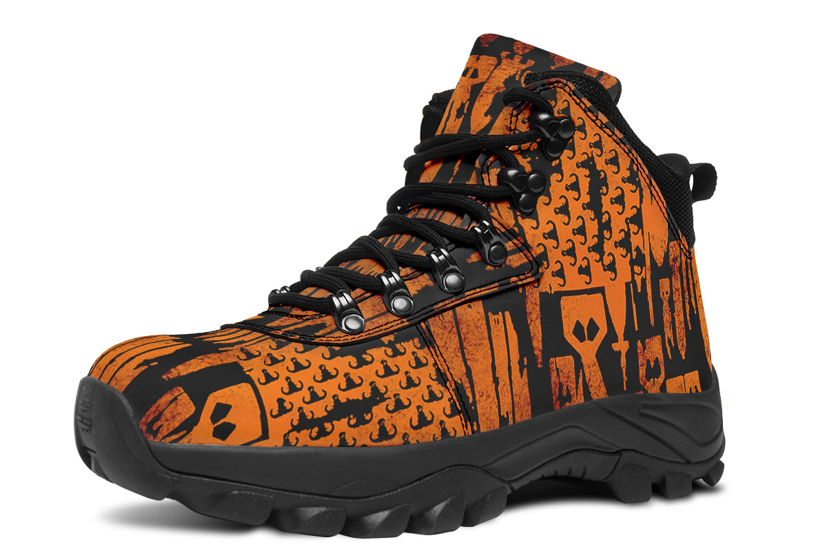 Outdoor Boots - "EOD Bomb Flag" (Orange on Black)