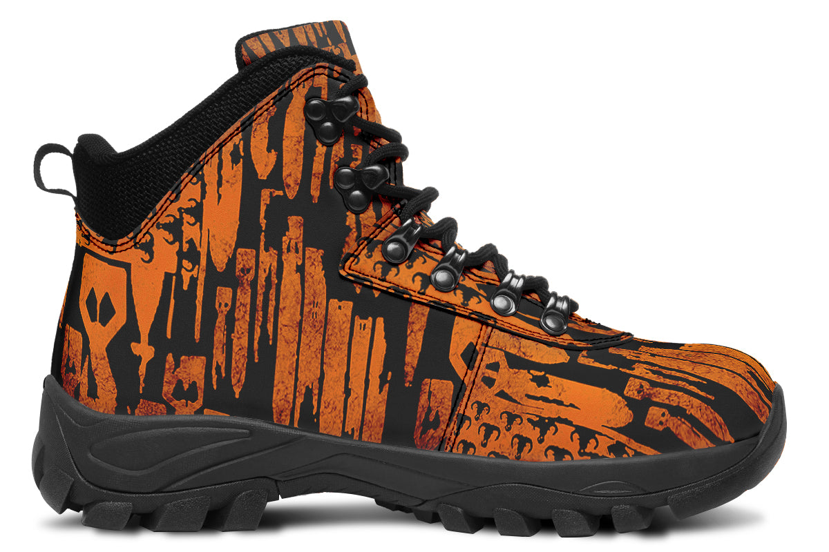 Outdoor Boots - "EOD Bomb Flag" (Orange on Black)