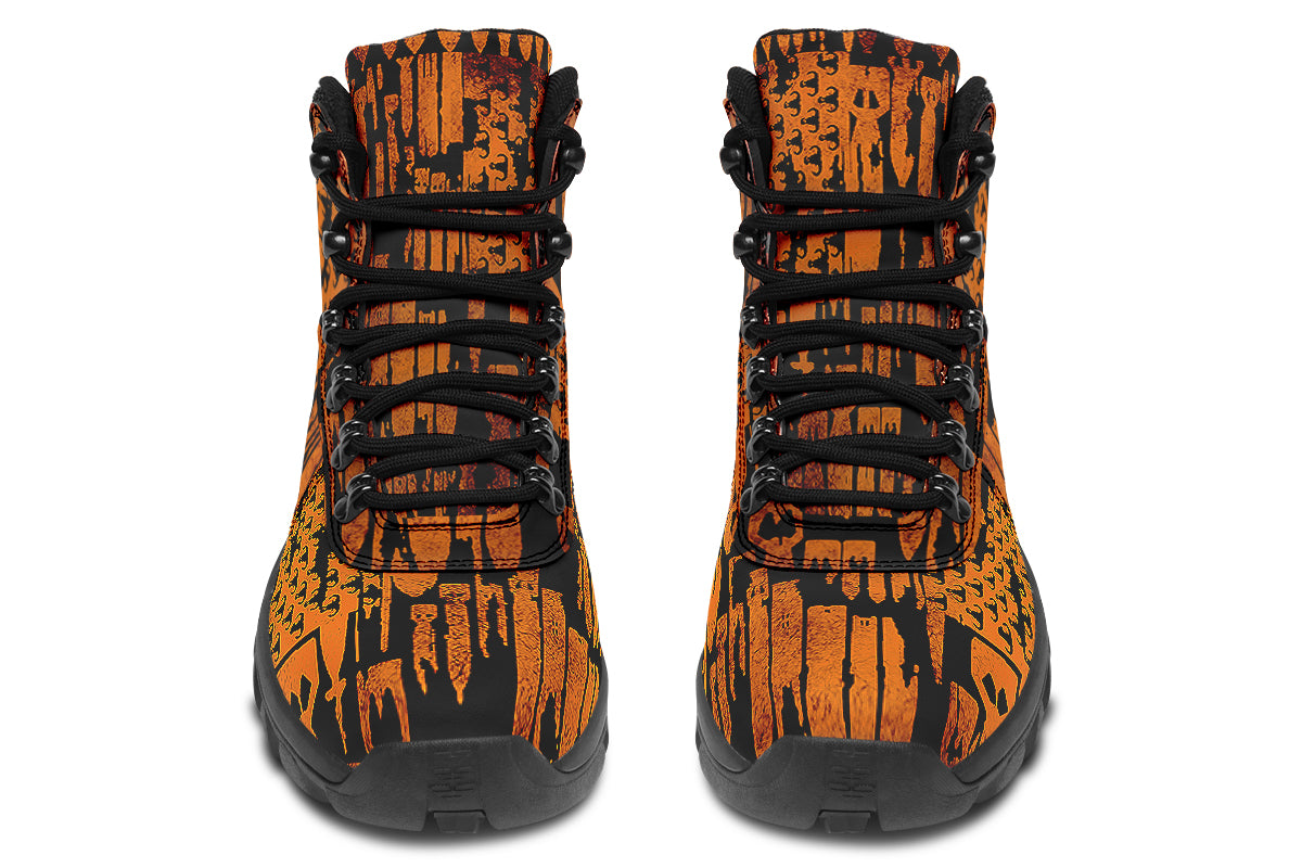 Outdoor Boots - "EOD Bomb Flag" (Orange on Black)