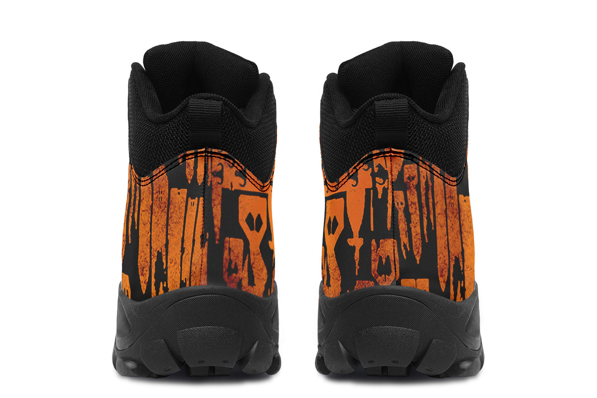 Outdoor Boots - "EOD Bomb Flag" (Orange on Black)
