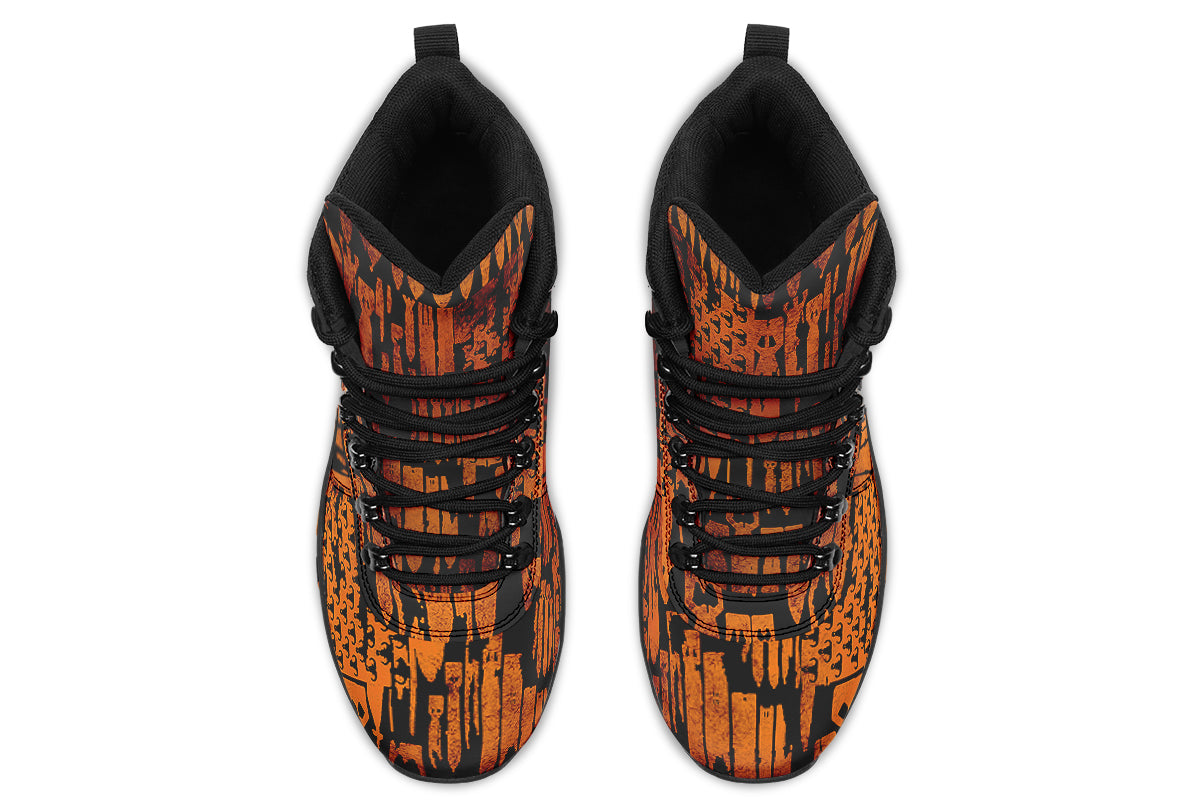 Outdoor Boots - "EOD Bomb Flag" (Orange on Black)