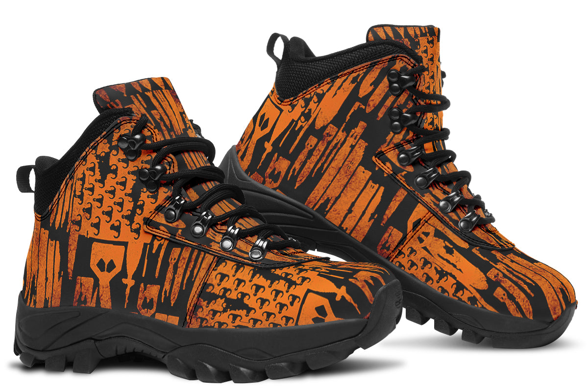 Outdoor Boots - "EOD Bomb Flag" (Orange on Black)