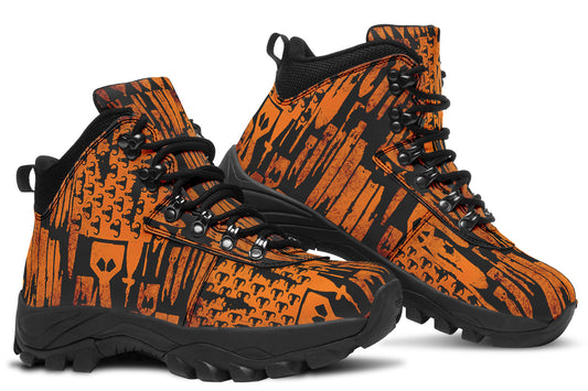 Outdoor Boots - "EOD Bomb Flag" (Orange on Black)