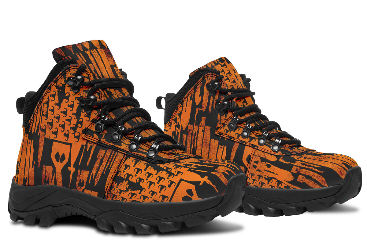 Outdoor Boots - "EOD Bomb Flag" (Orange on Black)