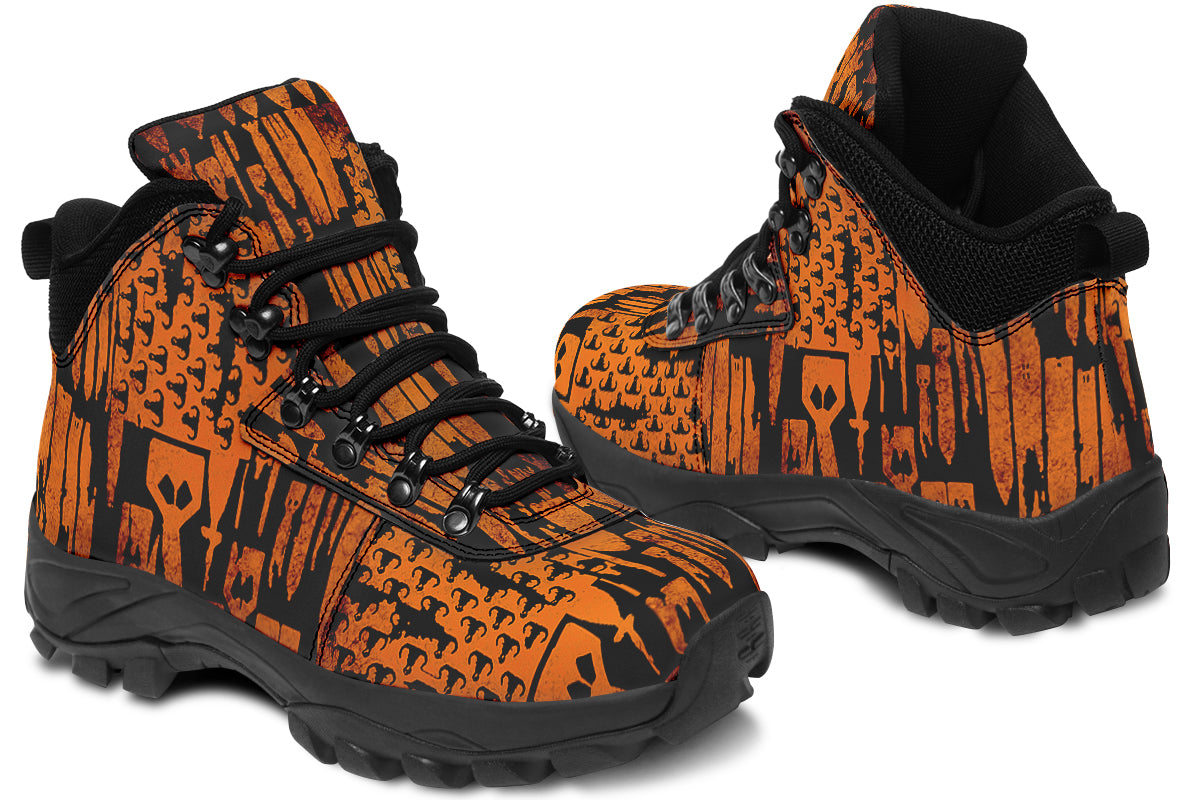 Outdoor Boots - "EOD Bomb Flag" (Orange on Black)