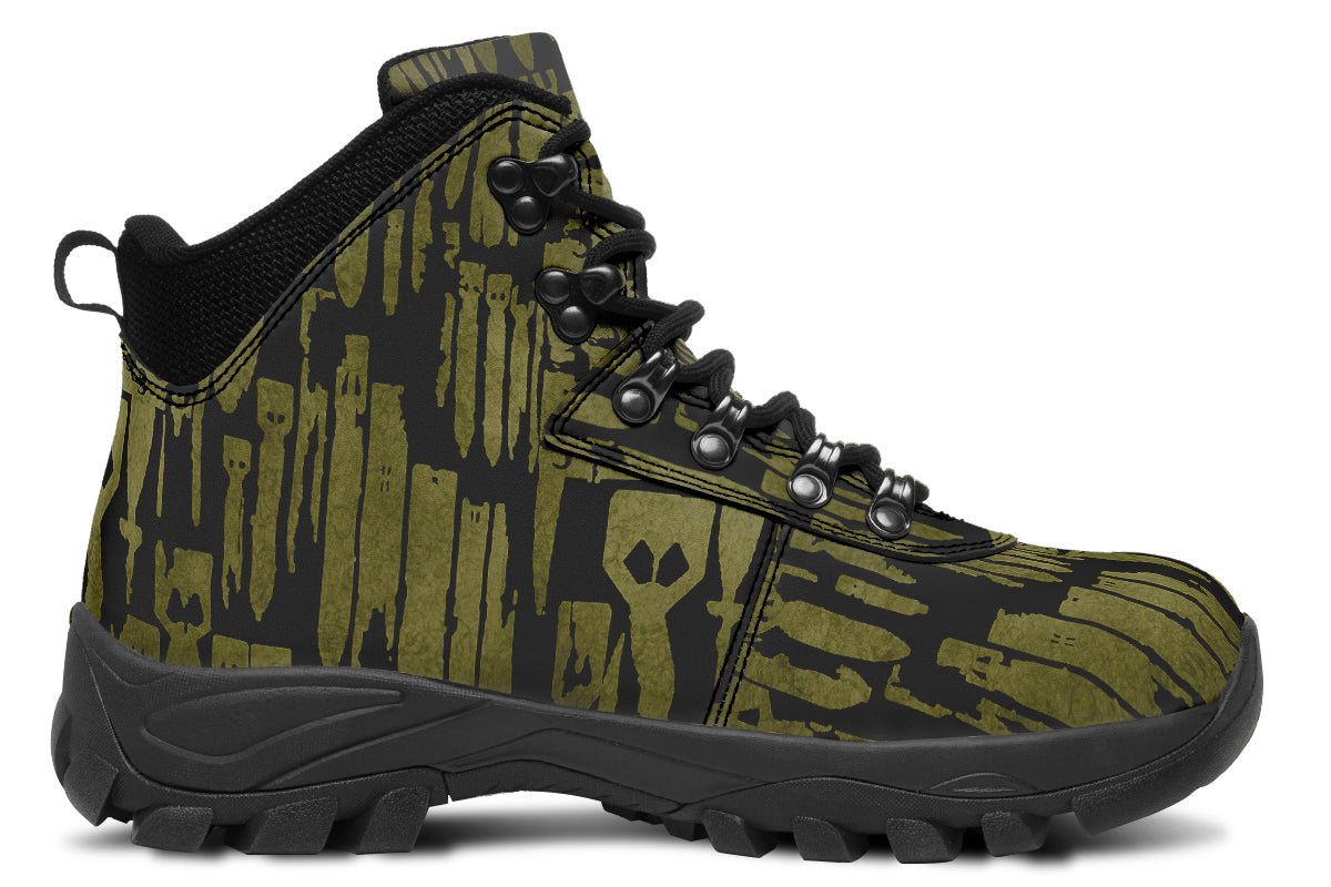 Outdoor Boots - "EOD Bomb Flag" (OD Green on Black)