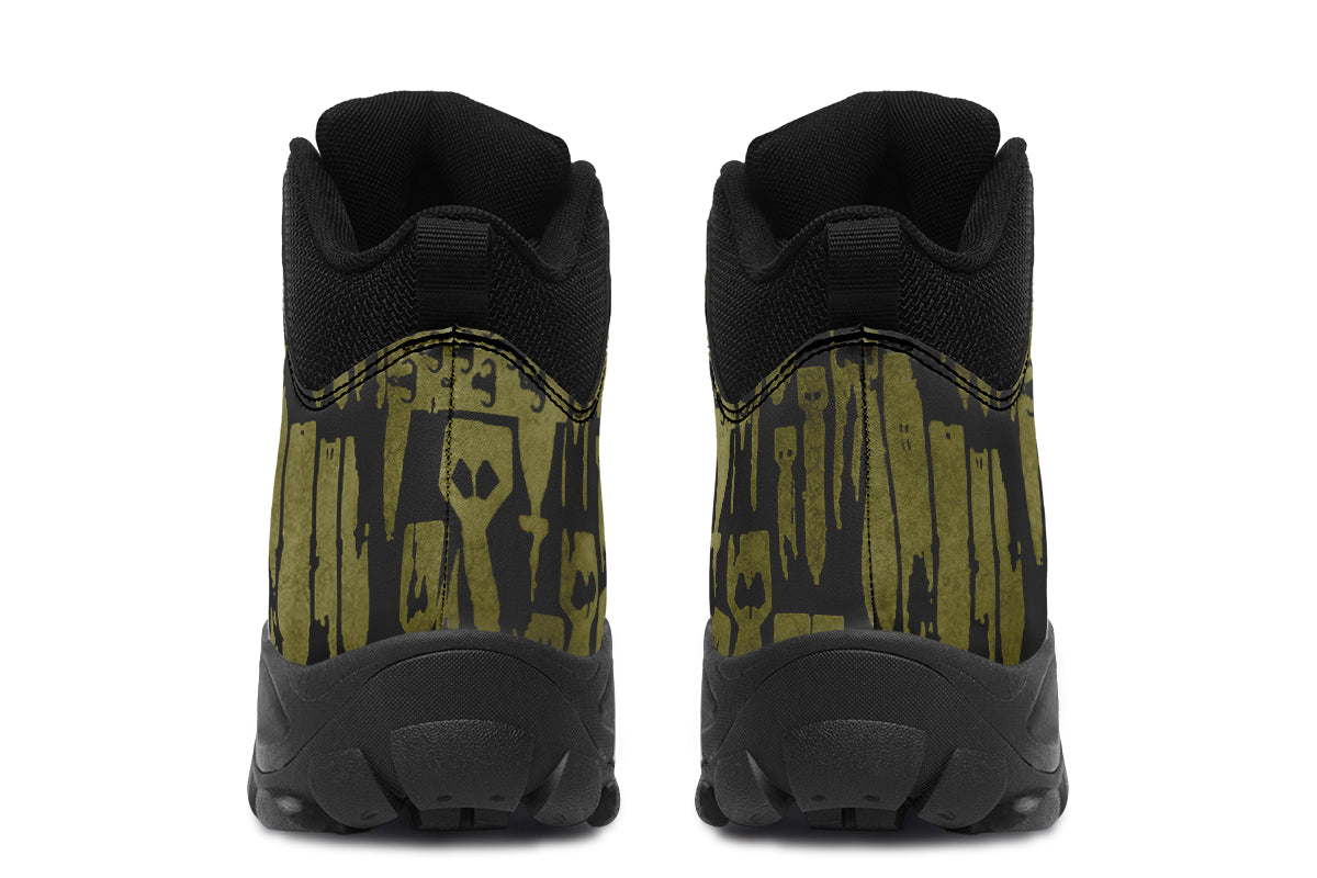 Outdoor Boots - "EOD Bomb Flag" (OD Green on Black)