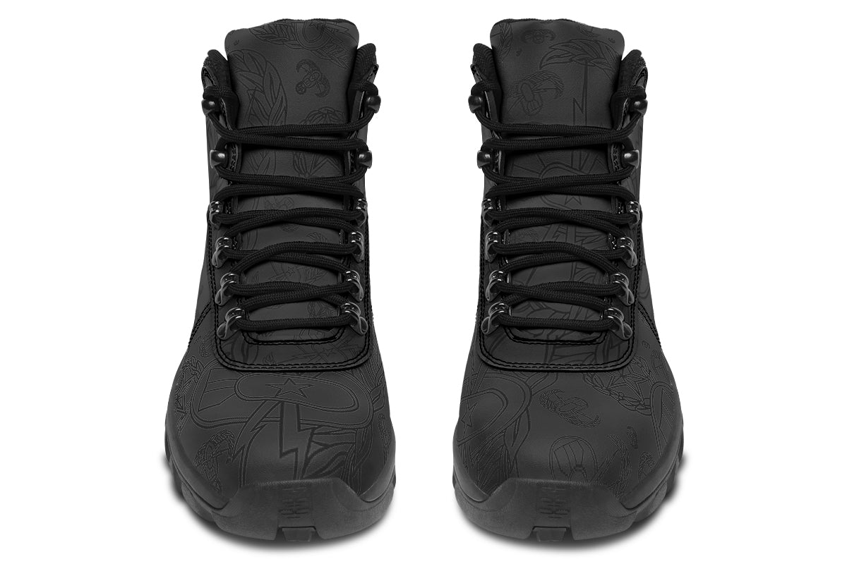 Outdoor Boots - "EOD Mixed Badges" (Black on Grey)