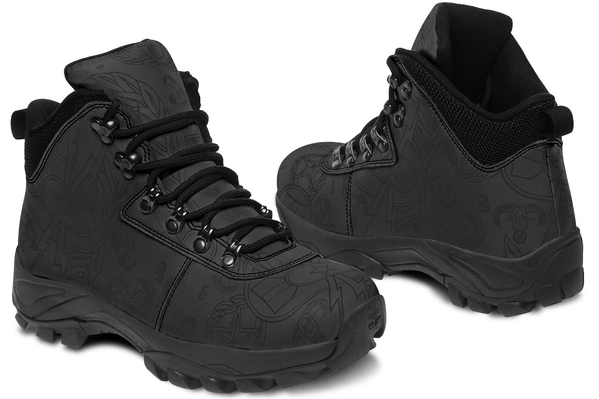 Outdoor Boots - "EOD Mixed Badges" (Black on Grey)