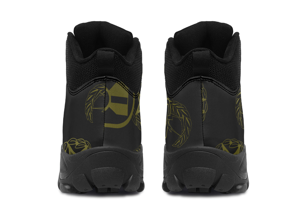 Outdoor Boots - "EOD Badges x 3" (OD Green on Black)