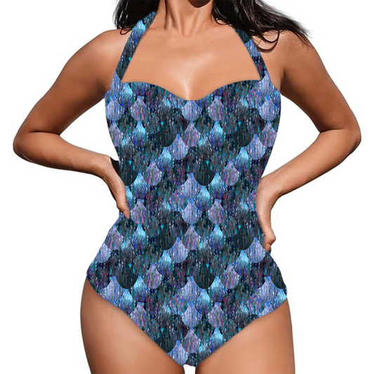 Women's Retro Halter One-Piece - "Oh Mer-Gal!" (OMG)