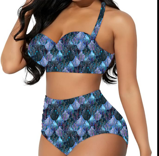 Women's Retro Halter Two-Piece - "Oh Mer-Gal!" (OMG)