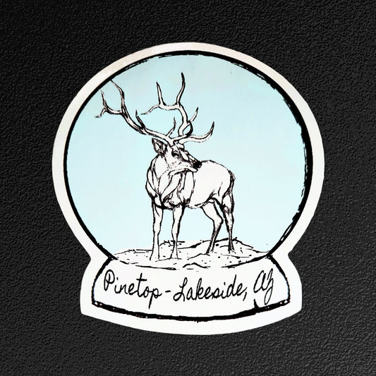 Vinyl Sticker/Decal - "Snow Globe" (Pinetop-Lakeside, AZ Elk)