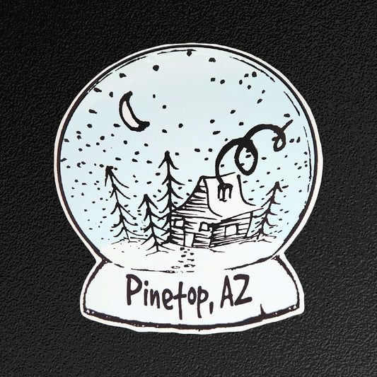 Pinetop, AZ Cabin Snow Globe Vinyl Sticker/Decal