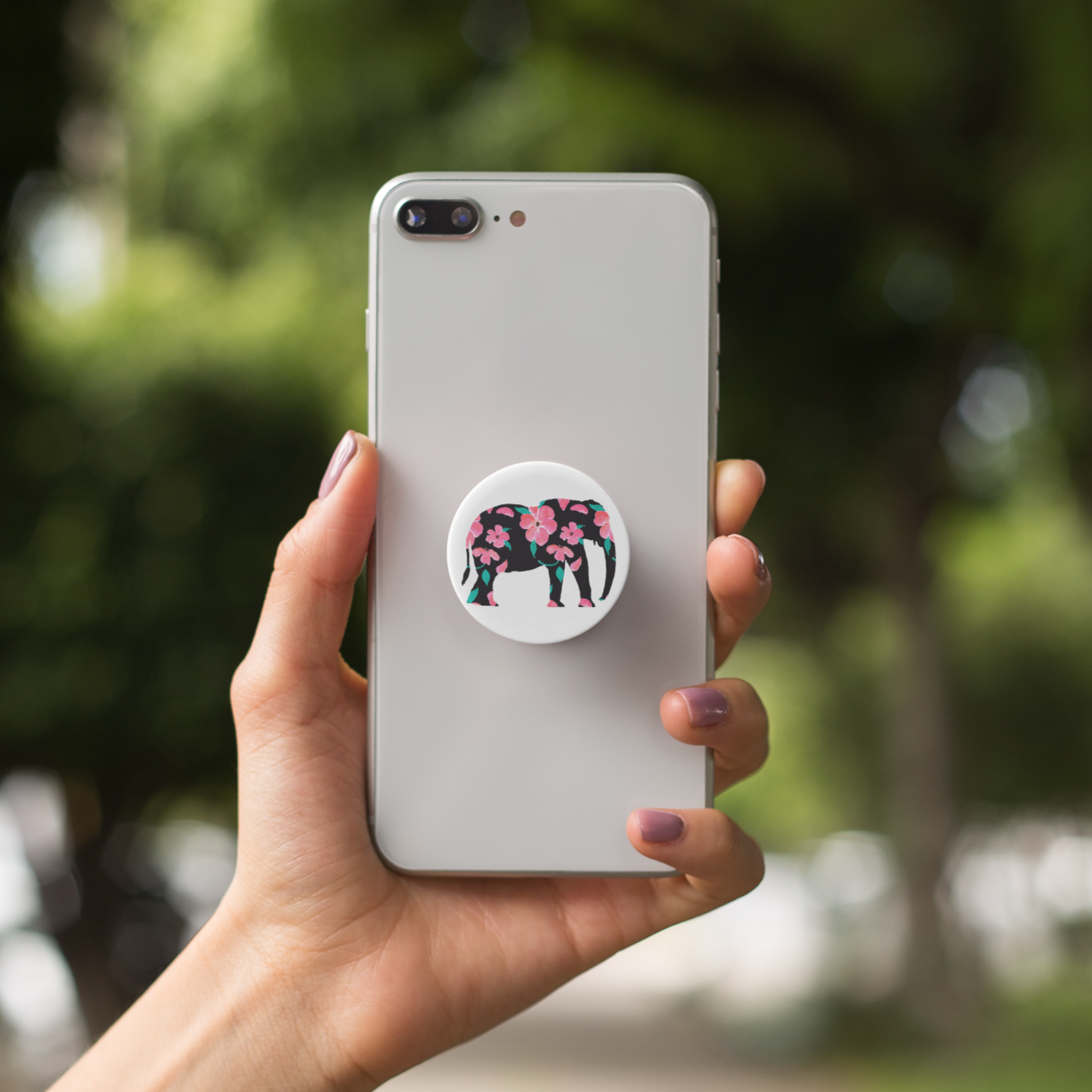 Pink Petal Elephant Phone Grip/Stand