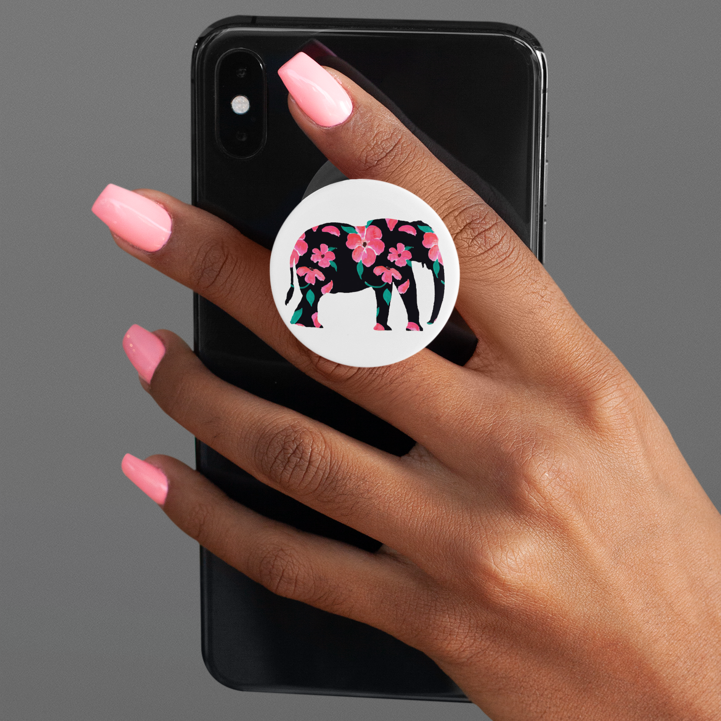 Pink Petal Elephant Phone Grip/Stand