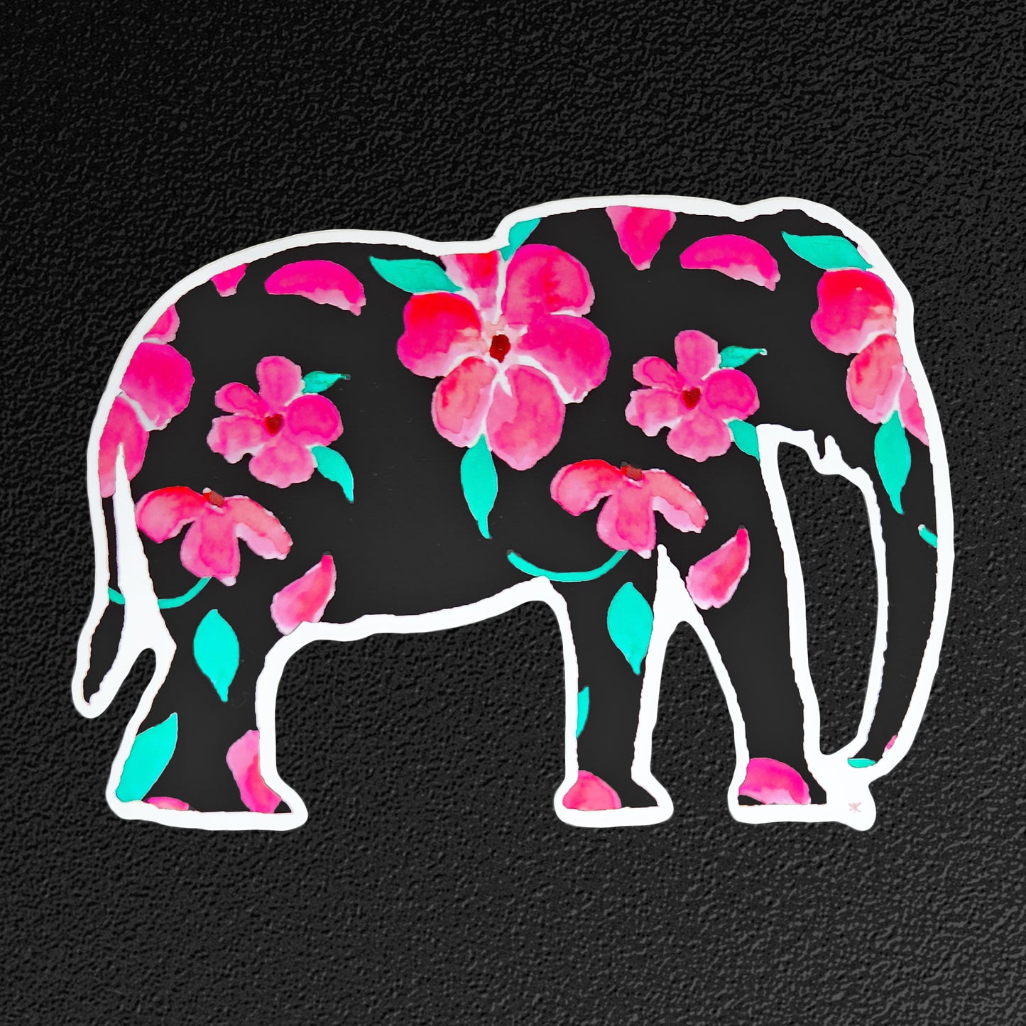 Pink Petal Elephant Vinyl Sticker/Decal