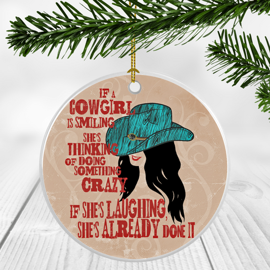 Cowgirl Smile Ornament