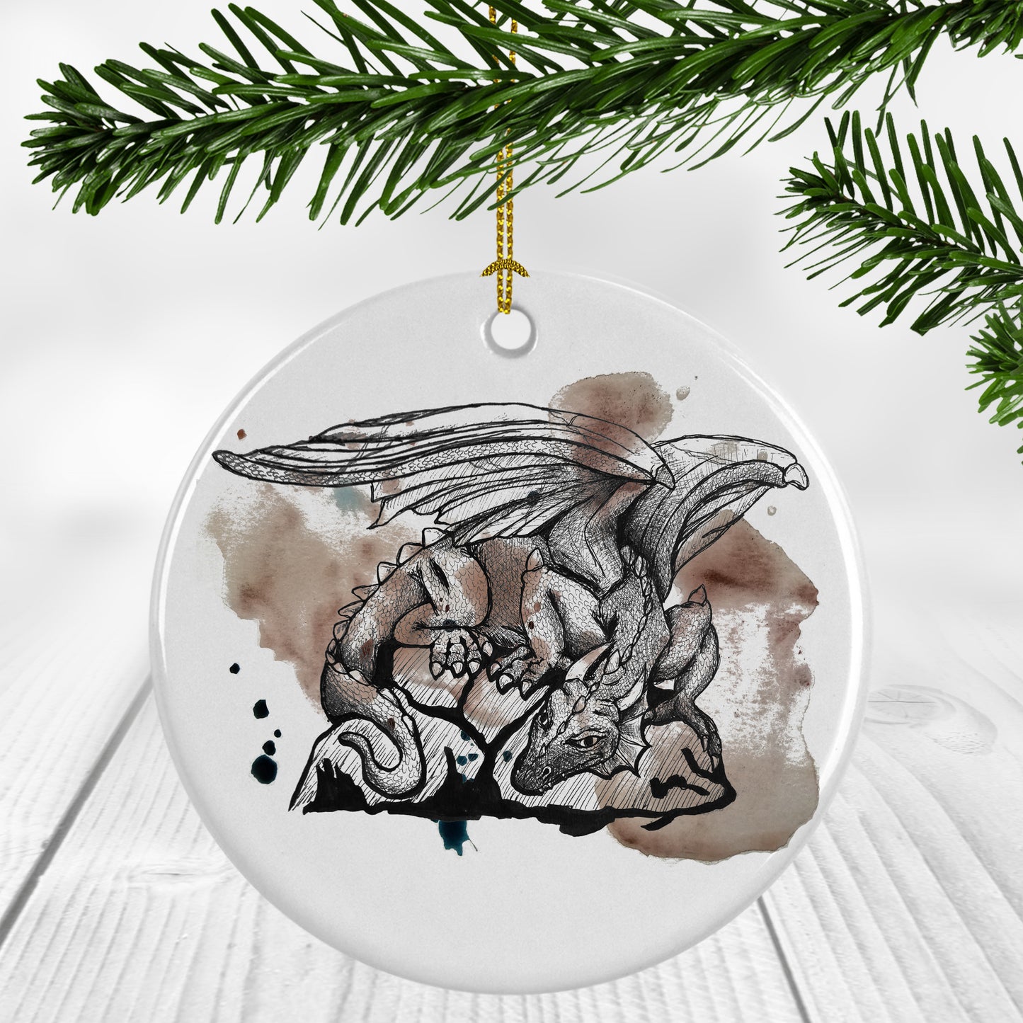 Dragon on Paint Ornament