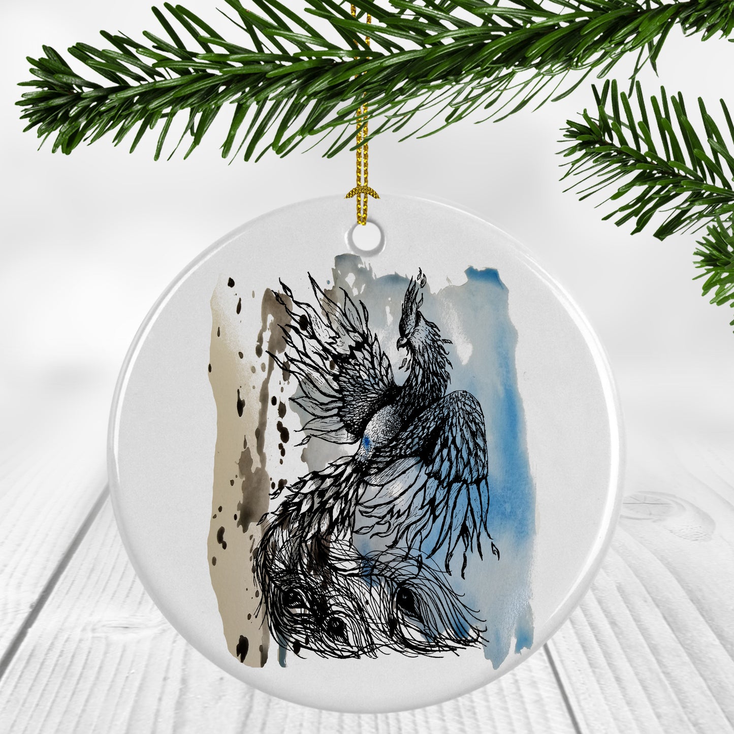 "Phoenix on Paint" Ornament