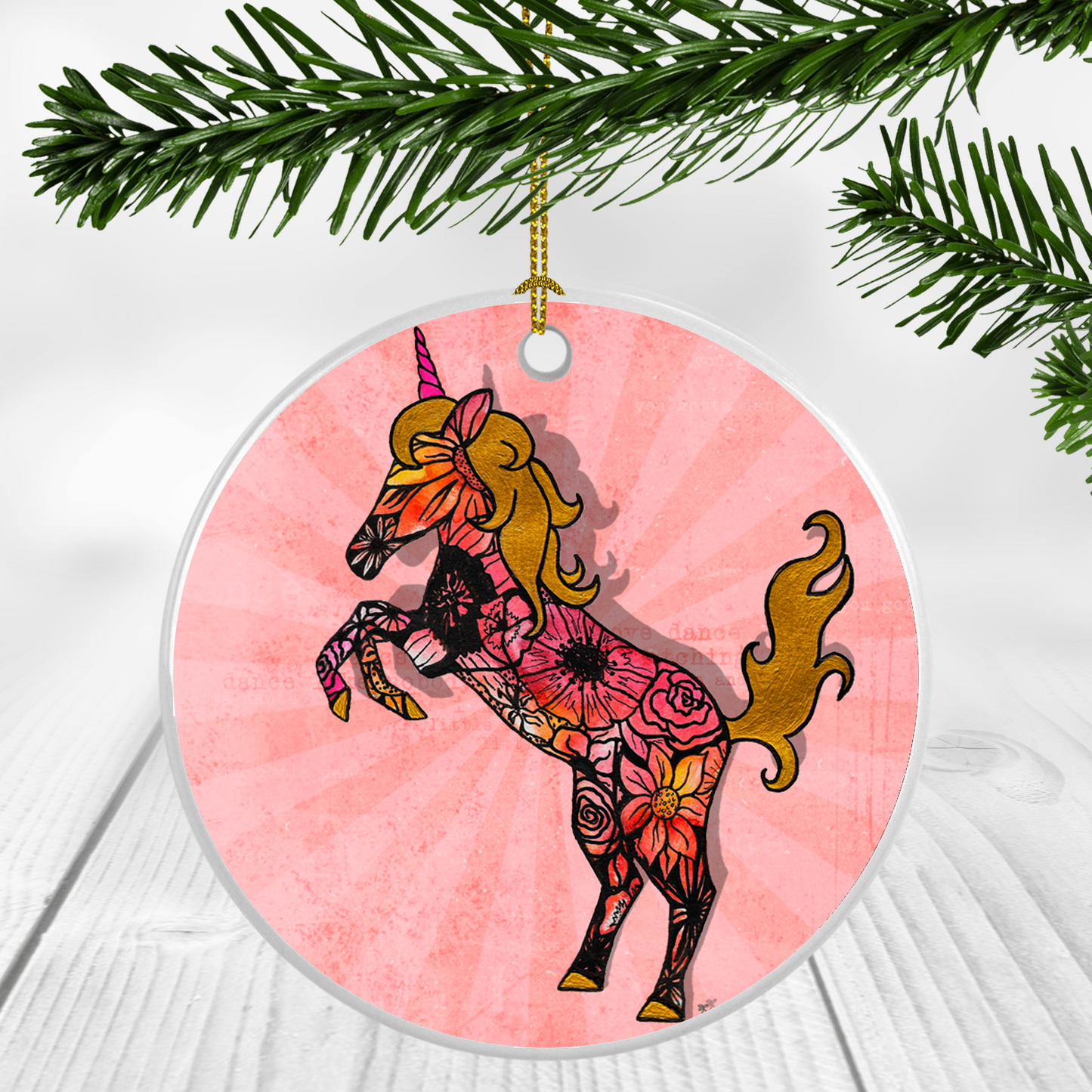 Tatted Unicorn Ornament