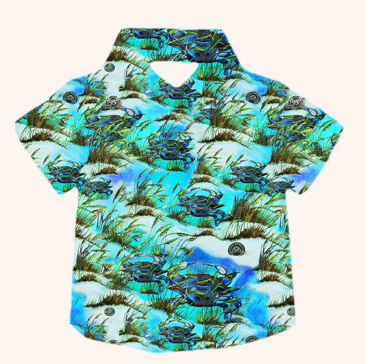 Pre-Order  Children's "Crab Island Treasure" EOD Hawaiian Shirt
