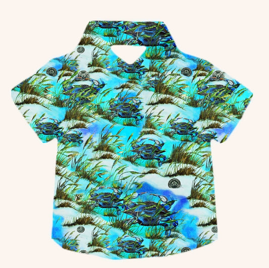 Hawaiian Shirt (Children's) - "Crab Island Treasure"