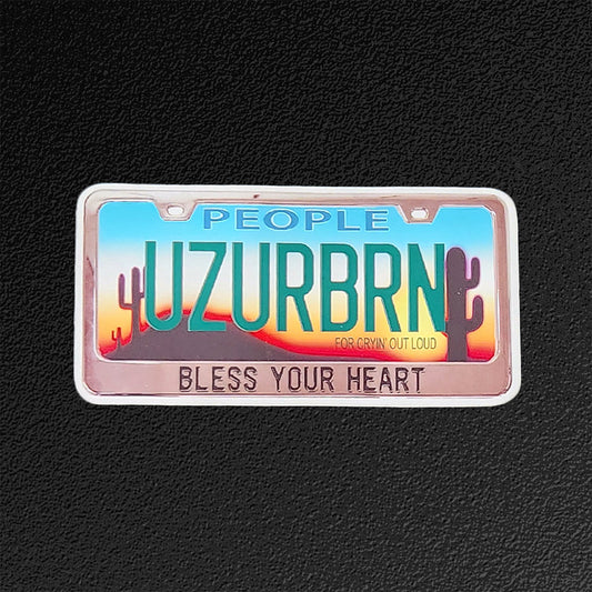 Vinyl Sticker/Decal - "Use Your Brain (UZURBRN) AZ License Plate"